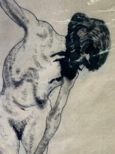 erwin stolz (1896 1987) female nude, ink drawing
