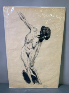 erwin stolz (1896 1987) female nude, ink drawing